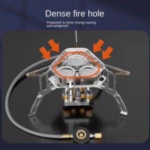 Outdoor Windproof Stove Collection Outdoor Equipment Camping Fierce Fire Three-Head Stove Outdoor Full Set Instrument Camping