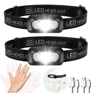 Strong Light Headlamp Body Motion Sensor Headlight Built-in Battery USB Rechargeable Outdoor Waterproof Camping Torch Lights